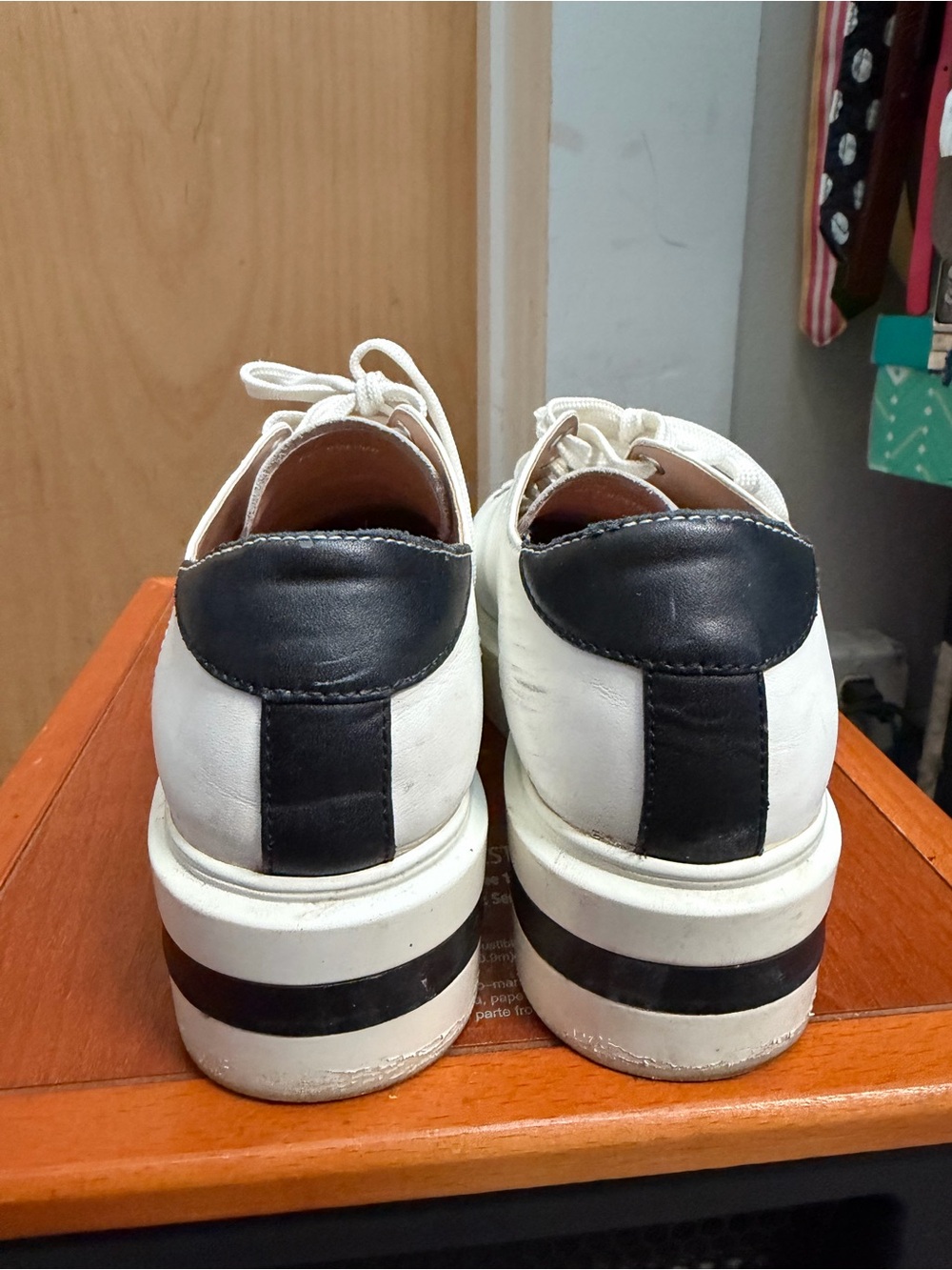 Paolo Women’s White Platform Sneakers - Chunky Casual Lace-Up Shoes. Size: 7.5 - Picture 5 of 7